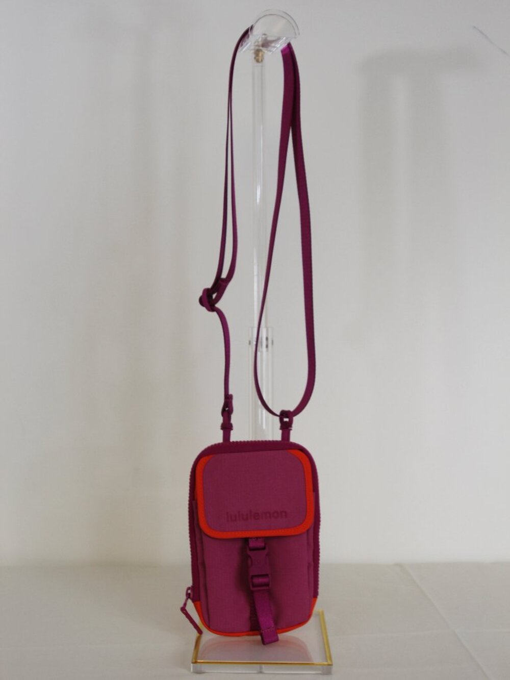 Lululemon Crossbody Phone Bag Magenta Orange Adjustable Strap Nylon Belt Bag